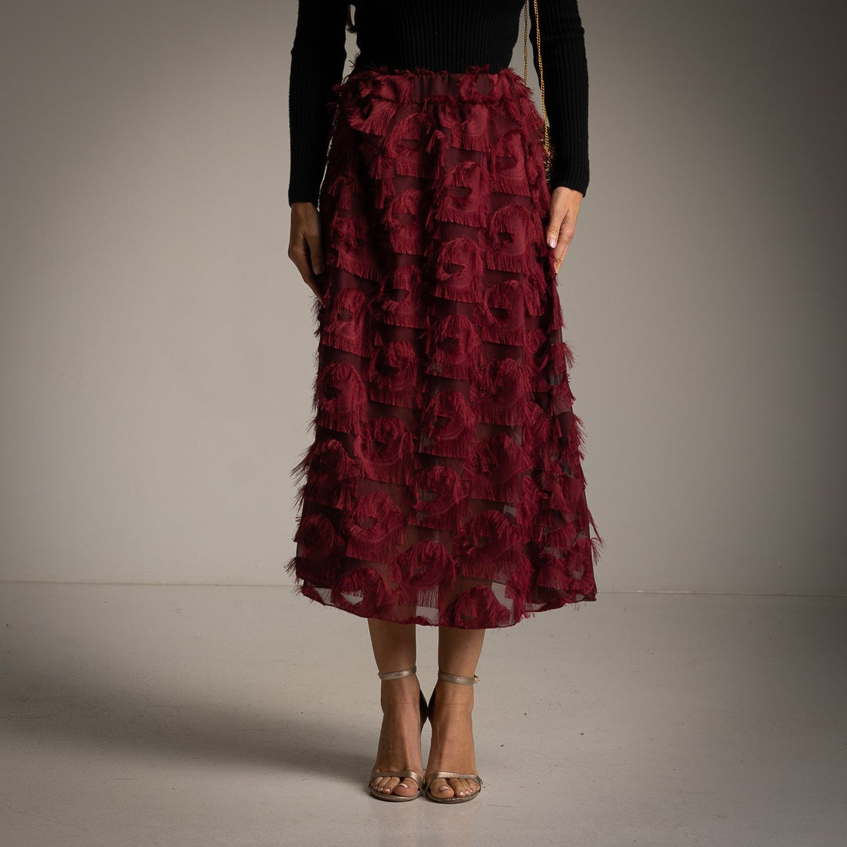 marigiou-fringe-midi-skirt-bordeaux-front