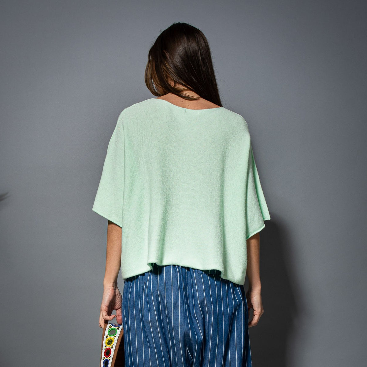 Mint oversized soft top back view one size by MARIΓIOÚ
