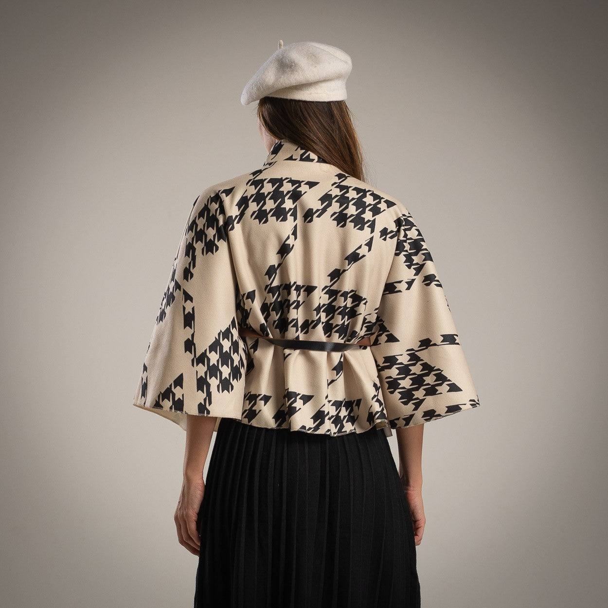 Patterned Cape with Belt