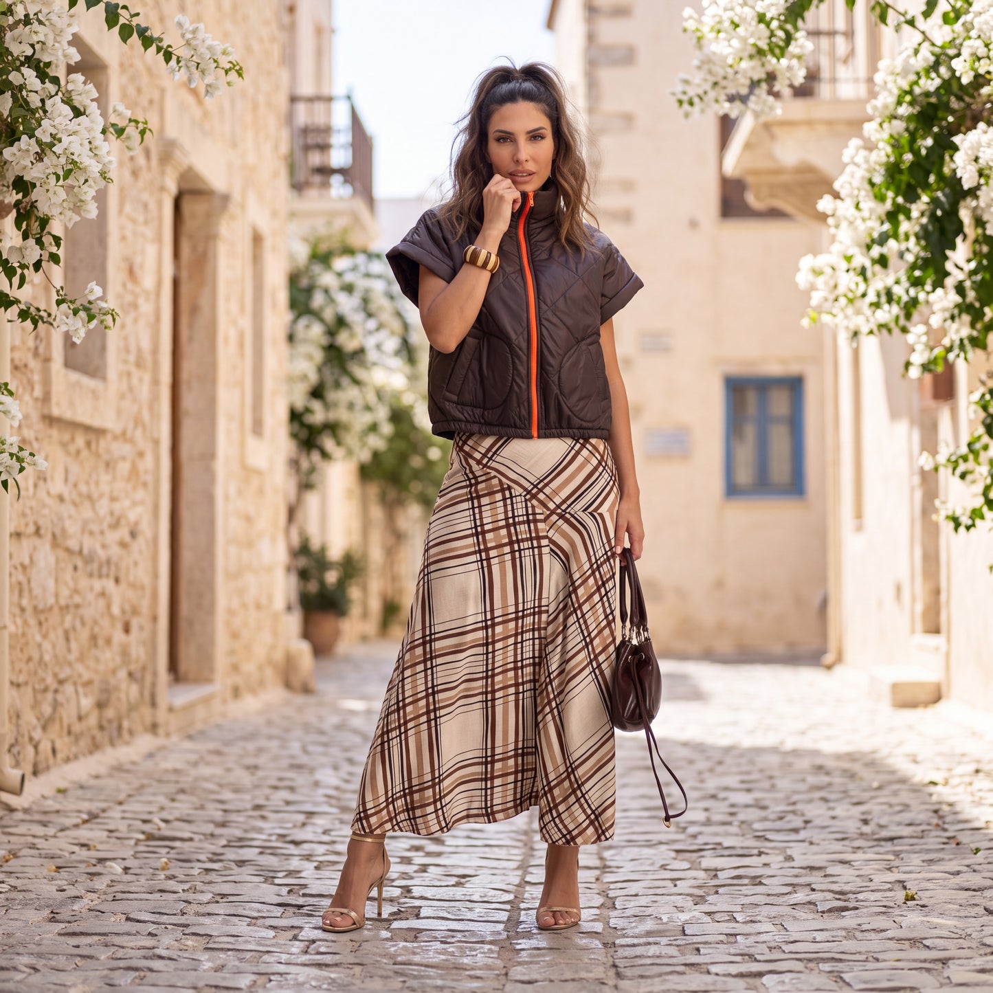 Kensington Checked Midi Skirt | One Size
