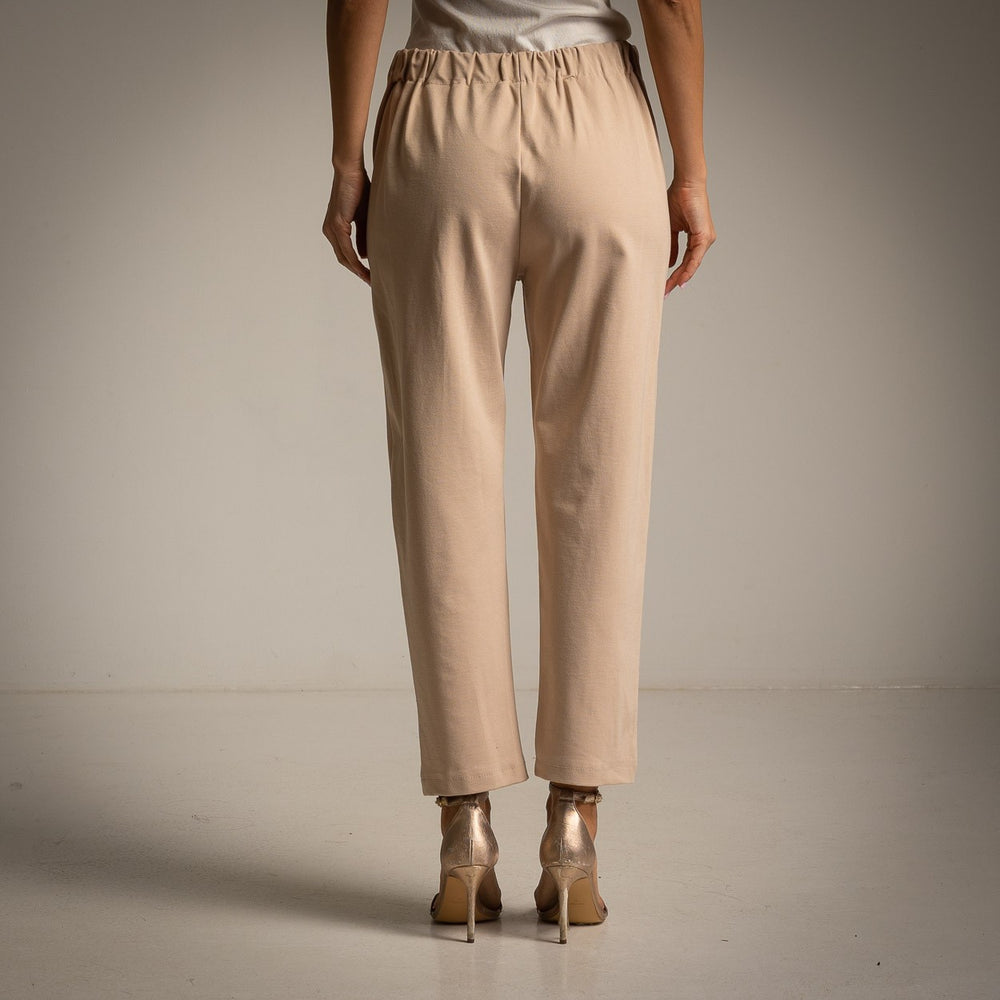 marigiou 7 8 fabric pants beige back view