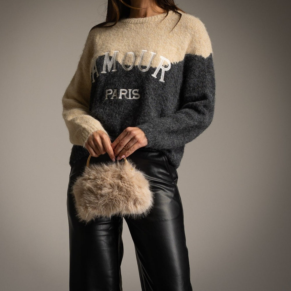 marigiou amour paris colorblock sweater front detail