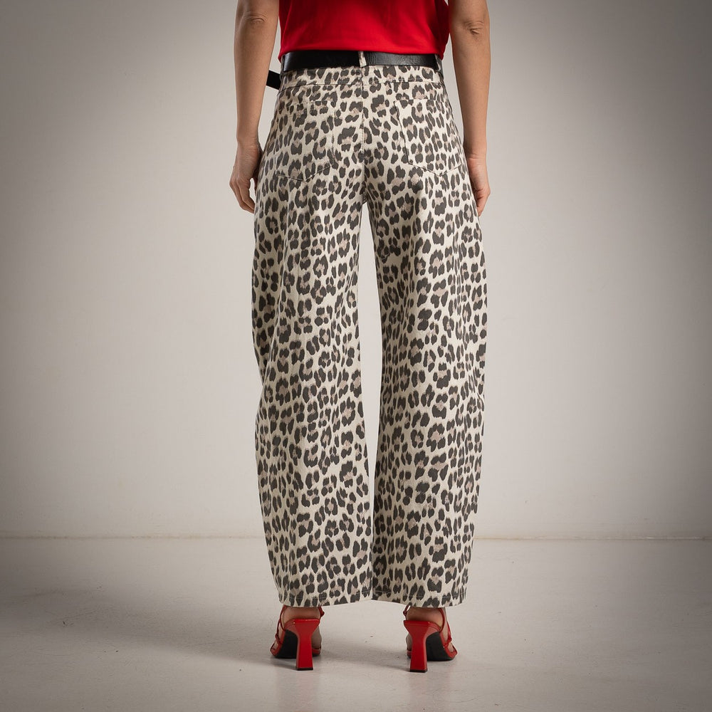 Animal print balloon pants back view wide leg relaxed fit MARIΓIOÚ