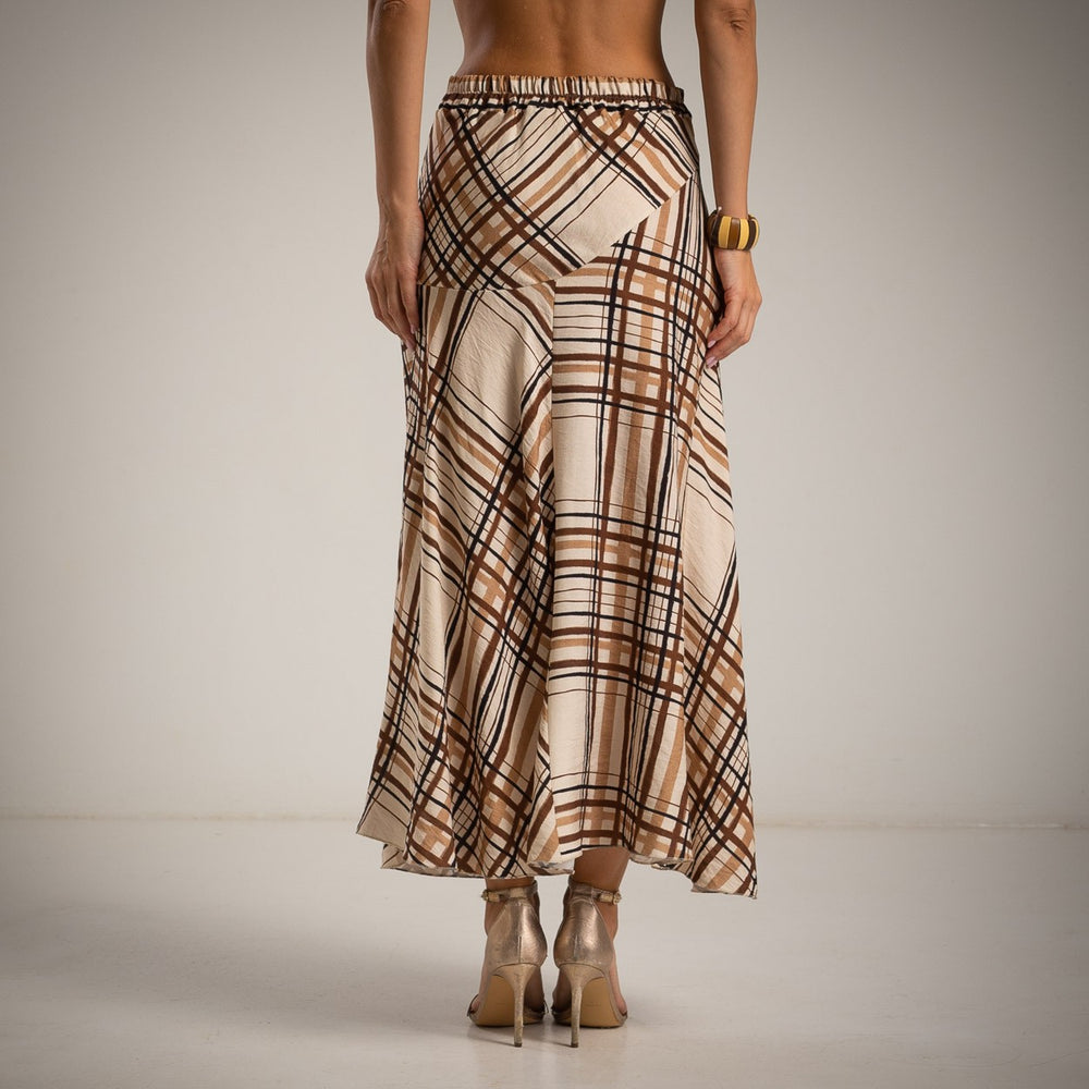 marigiou checked midi skirt – back view