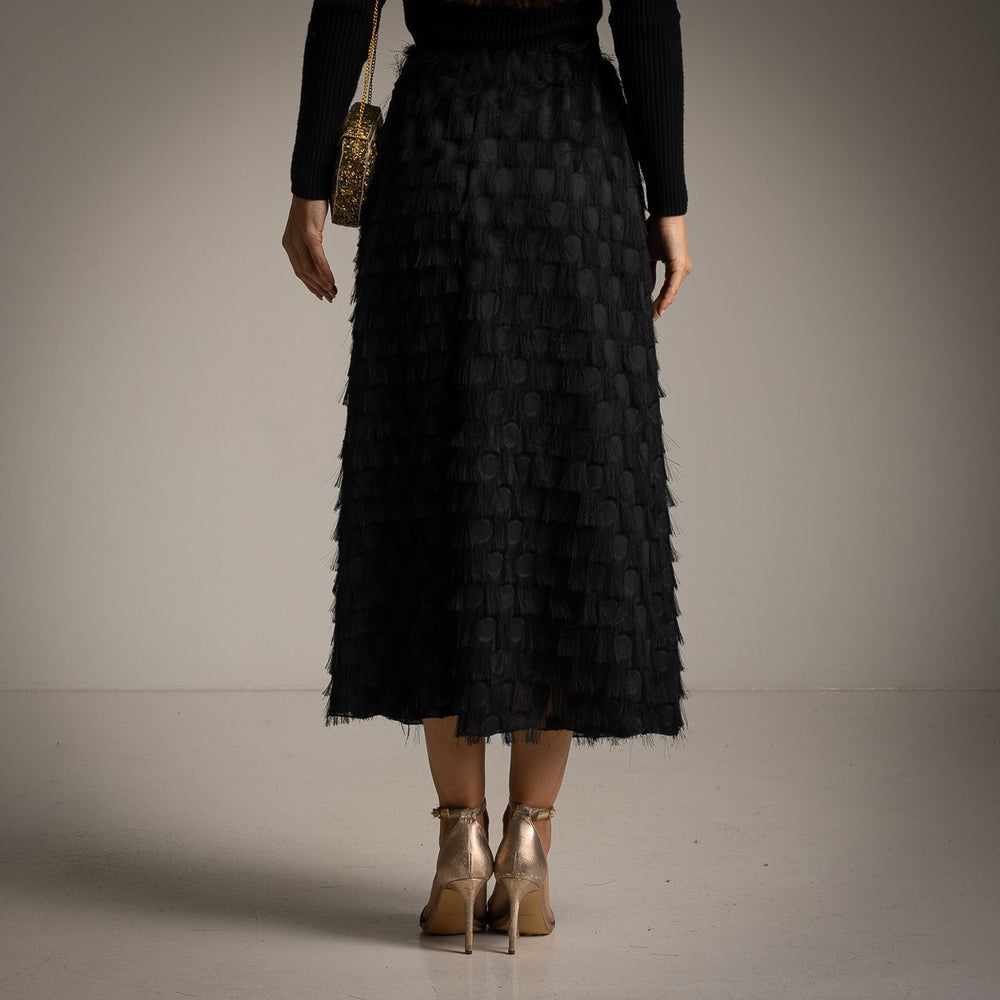 marigiou-fringe-midi-skirt-black-back