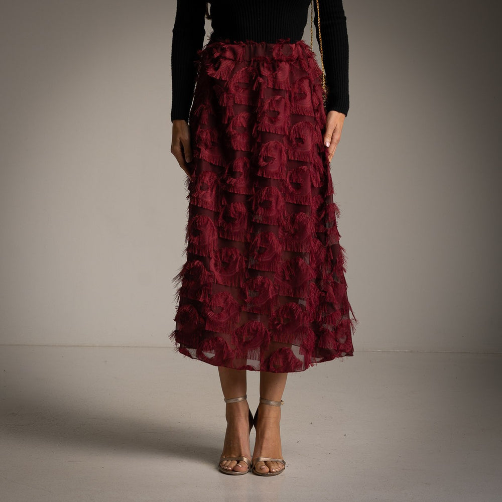 marigiou-fringe-midi-skirt-bordeaux-front
