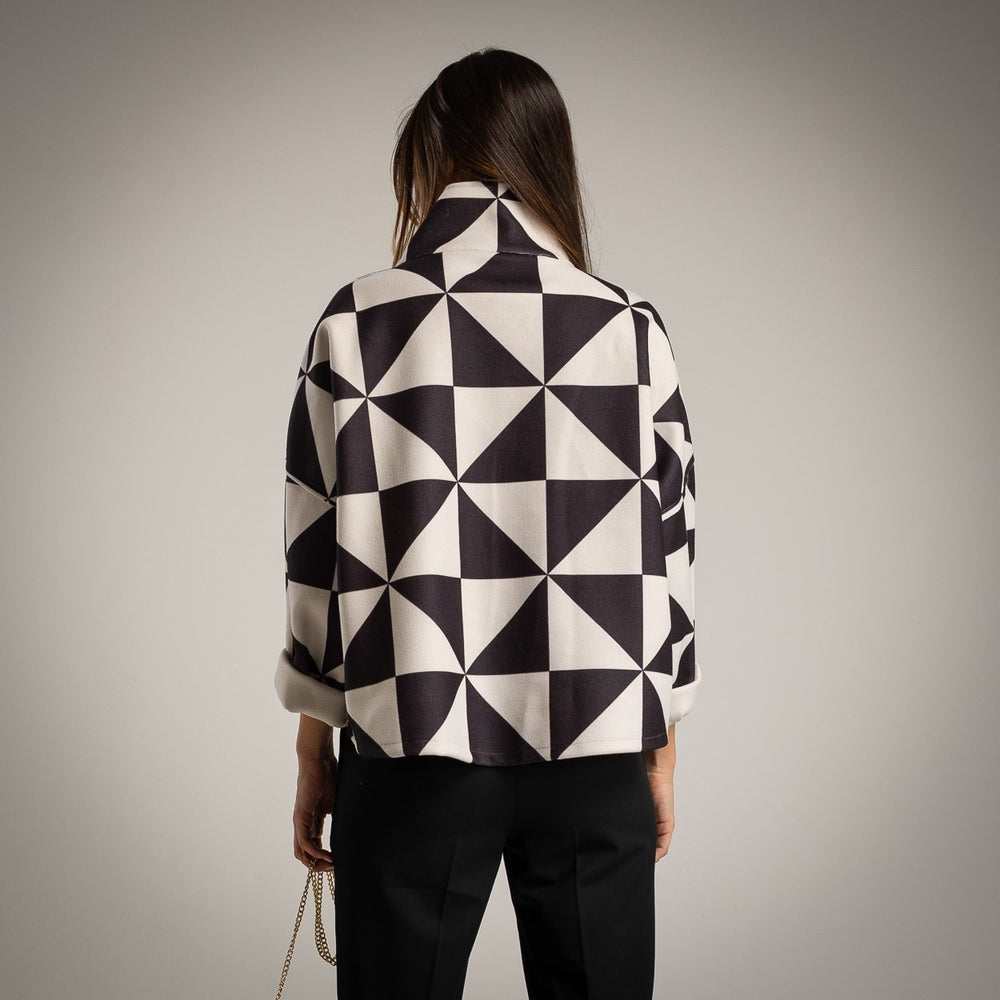 MARIΓIOÚ geometric pattern jacket back view