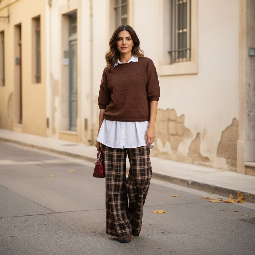 marigiou knit shirt chocolate street style