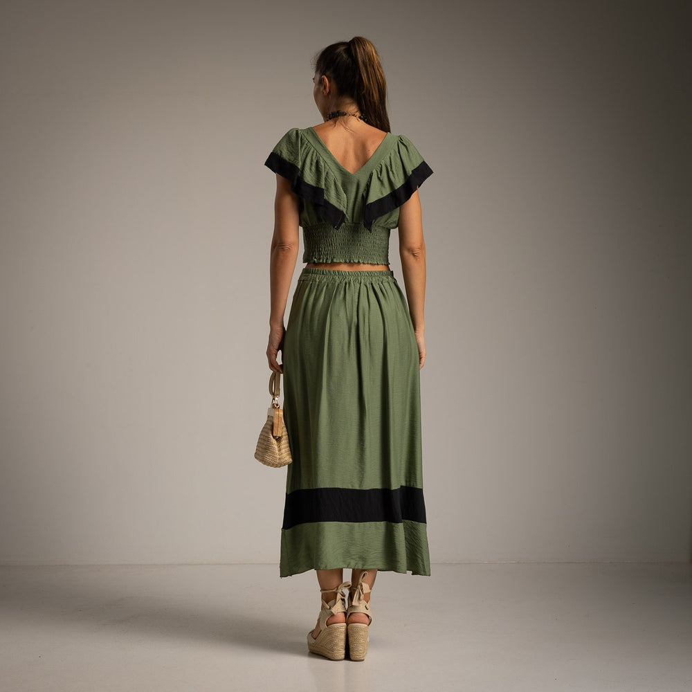 MARIΓIOÚ olive grove Mediterranean-inspired two-piece set back view