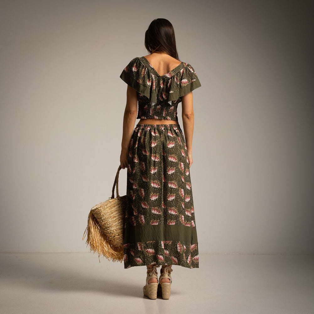 MARIΓIOÚ olive grove boho chic two piece set back view