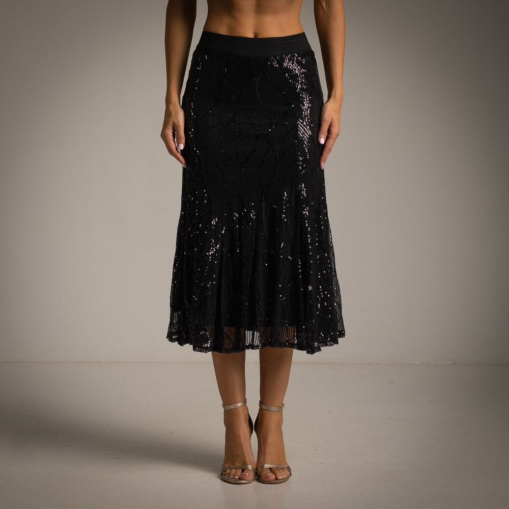 marigiou-sequin-midi-skirt-black-front