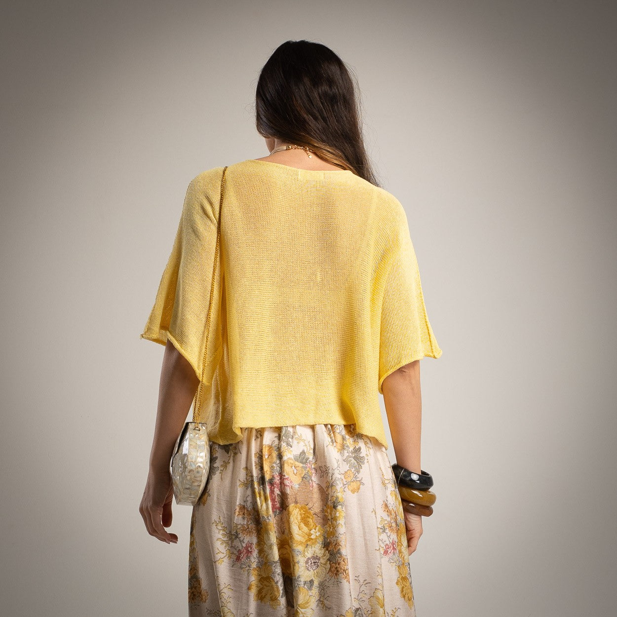 lightweight knit t shirt butter yellow relaxed summer fit marigiou